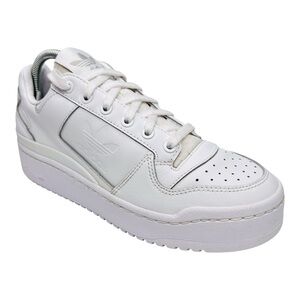 Adidas Originals Forum Bold Triple White Leather Lace Up Platform Sneake…